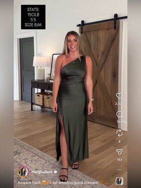 Memoriesea Women's One Shoulder High Slit Formal Dress. Small. New. Never worn.